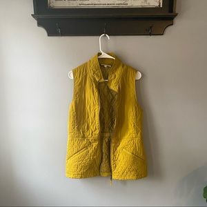 Talbots Diamond Quilted Vest Full Zip Cinch Waist Spring Outerwear